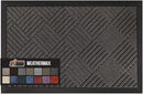 GORILLA GRIP 100% Waterproof All-Season WeatherMax Doormat, 60x24, US Designed Natural Rubber, Stain and Fade Resistant, Low Profile Indoor Outdoor Door Mats, Easy Clean Patio Mat, Gray Diamond by CozyNest Decor