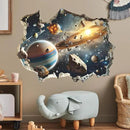 Quanhaigou 3D Galaxy Outer Space Wall Decals Stickers Wall Murals Wallpaper Decor for Home Floor Living Room (Universe Planet) by CozyNest Decor
