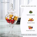 Large Glass Apothecary Jars with Lid, Clear Candy Jar for Candy Buffet, Fancy Decorative Glass Jar for Party, Wedding and Display, Tall Glass Candy Containers (Height: 16.5", Diameter: 6.5") by CozyNest Decor