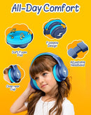seenda Kids Bluetooth Headphones, Colorful Wireless Over Ear Headset with 85dB/94dB Volume Limited, 45H Playtime, 3 Lighting Modes, Built-in Mic Headphones for Boys Girls iPad Tablet School Dark Blue by TinyTreasures Baby Boutique