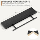 Fun Memories Handcrafted European Pine Floating Shelves - Natural Rustic Wooden Wall Shelf Set of 2-24 Inch Storage Shelf Display Shelf for Kitchen Bathroom Living Room Bedroom Farmhouse - Black by CozyNest Decor