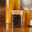 Glass Food Storage Jars Square 8oz, 12 Pack Glass Jars With Bamboo Lids, Kitchen Storage Containers For Spice, Candy, Cookie, Storage For Pantry Organizers by CozyNest Decor