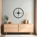 pluviart Rain Minimalist Metal Wall Clock, Modern Black Metal Wall Clock, Silent Non-Ticking Decorative Clock for Living Room, Kitchen, Office, Industrial-Style Wall Decor, Easy to Hang (19,3") by CozyNest Decor