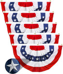 Americana Bunting Flags Outdoor 2x4 Ft,Pleated Fan Flag with Embroidered Stars,Red White and Blue Decorations for 4th of July Independence Day Memorial Day Patriotic Decorations (Set of 5) by GreenHaven Gardens