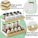 MARTY 2 Tier Spice Rack Organizer for Countertop, 15.8''L Coffee Station/Bathroom Organizer Countertop, Counter Shelf Desktop Storage Organizer for Kitchen, Bedroom, Office by CozyNest Decor