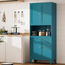 69" Tall Kitchen Pantry Cabinet, Metal Storage Cabinet with 4 Doors and Adjustbale Shelves, Freestanding Cupboards for Dining Room, Living Room, Bathroom by CozyNest Decor