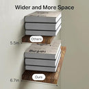 BAYKA Floating Shelves Set of 2, 22.5" Rustic Wood Wall Mounted Shelves for Bedroom, Living Room, Kitchen & Office, Hanging Display Shelf with 22 lbs Capacity (Rustic Brown) by CozyNest Decor