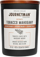 Journeyman Collection Candle, 15oz, Wooden Wick, Tobacco Mahogany, Large Painted Jar by CozyNest Decor
