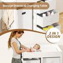 YUFU Baby Changing Table, Diaper Changing Table with Laundry Hamper, 3 Storage Drawers and Pad, Wooden Infant Diaper Changing Station, White by TinyTreasures Baby Boutique