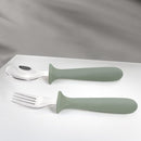 Baby Feeding Set, 2 Pack Silicone Baby Plates with Suction, 2 Pack Spoons and Forks Set for Toddler Utensils, BPA Free, Baby Led Weaning Supplies for Eating Essentials by TinyTreasures Baby Boutique
