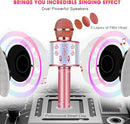 BlueFire 4 in 1 Karaoke Wireless Microphone with LED Lights, Portable Microphone for Kids, Great Gifts Toys for Kids, Girls, Boys and Adults (Pink) by TinyTreasures Baby Boutique