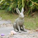 DiliComing Grey Resin Rabbit Garden Statue - Large Garden Statues for Home Yard Decor Garden Statues for Outside Balcony Bunny Decor for Garden Gifts 9 × 5 × 12 Inch by CozyNest Decor