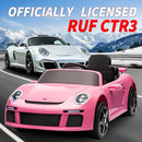 Licensed RUF CTR3 12V Kids Ride On Car with Parent Remote Control, MP3 Player, Battery Powered Electric Toy with 2 Motors, 3 Speeds, LED Lights - Pink by TinyTreasures Baby Boutique