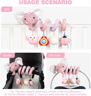 Jollybaby Baby Car Seat Stroller Toys, Plush Activity Hanging Spiral Activity Pram Crib with Music Box, Rattles, Squeaker for Babies Infant Boys Girls(SZ Pink Elephant) by TinyTreasures Baby Boutique