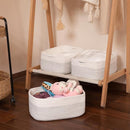 Storage Baskets for Organizing 3 Pack, Woven Baskets for Shelves, Closet Organizer Bins Empty Gift Basket Toy Storage for Toys, Books, Towels, Clothes, 15"x11.42"x6.7", White & Black by TinyTreasures Baby Boutique