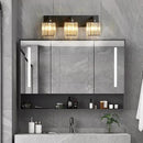 Modern Bathroom Vanity Light 3-Lights Modern Black Crystal Wall Light Bathroom Vanity Light Fixtures by CozyNest Decor
