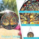 Tree of Life Suncatcher Stained Glass Window Hanging - 8″ Handmade Sun Catchers Indoor Window Valentines Day Decorations with Hooks and Chain - Wall Art Home Decor Panel Gifts for Women Men Mom Dad by GreenHaven Gardens