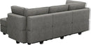 Belffin Terry Fabric Modular Sectional Sleeper Sofa Bed with Storage Convertible Sectional Couches for Living Room 6 Seaters Light Grey Modular Sofa by CozyNest Decor