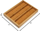 Purawood Kitchen Drawer Organizer, 2 Pack - Expandable Utensil Drawer Organizer for Kitchen, Cutlery Tray & Silverware Organizer, 3-5 Slots - Bamboo Organizer for Utensils & Flatware (Natural) by CozyNest Decor