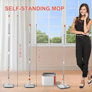Mop and Bucket Set, Spin Mop with Self Seperates Dirty Water System, Square Mops for Floor Cleaning, 360 Rotating Foldable Standing Mop Head, Versatile Mops for Walls (Mop Bucket with 6 Pads) by CozyNest Decor