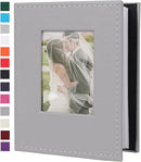 RECUTMS Photo Album 4x6 52 Photos, Leather Cover Small Capacity Wedding Family for Graduation Anniversary Family Wedding Baby Holds 52 Vertical 4x6 Pictures(Grey) by TinyTreasures Baby Boutique