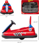 Aosom Toddler Bumper Car, 360° Rotation 6V Kids Electric Ride on Bumper Car with EVA Bumper Edges, Twins Motor, Songs, Horn, LED Lights, Safety Belt for 18-48 Months, Red by TinyTreasures Baby Boutique