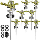 Chengu 8 Set Zinc Alloy Water Sprinklers Heads for Lawns Yard Heavy Duty Adjustable 360 Degree Watering Impact Pulsating Garden Sprinklers Multipack for Large Area Irrigation by GreenHaven Gardens