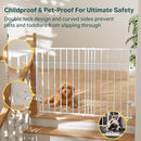 Cumbor 29.2-43" No Bottom Bar Baby Gate for Stairs, 2-in-1 Hardware Mounted Dog Gate Indoor, Auto Close Pet Gate for Doorways with Large Walk Thru Door, Wide Child-Proof Safety Gates for Kids (White) by TinyTreasures Baby Boutique