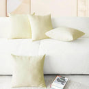 CaliTime Throw Pillow Covers Decorative 18 X 18 Inches Pack of 4 Cozy Chenille Cushion Cases for Couch Sofa Bed Living Room Home Beige by CozyNest Decor