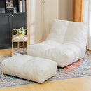 Bean Bag Chair with Ottoman, Comfy Bean Bag Sofa with Memory Foam, Lazy BeanBag Sofa with Footstool, Fireside Bean Bag Couch for Living Room, Bedroom, Apartment by TinyTreasures Baby Boutique
