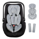 Infant Car Seat Insert Head and Body Support, GFU Reversible Newborn Insert for Carseat with Strap Pads, Soft Stroller Cushion Pillow Insert for Boys and Girls, Fits for Stroller, Swing, Grey by TinyTreasures Baby Boutique