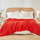 EMME Cotton Throw Blanket for Couch Soft Muslin Blankets 50"x60" Lightweight Breathable Blanket All Season Gauze Blanket, Orange Rust by CozyNest Decor