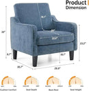 VINGLI Mid Century Modern Accent Chair Set of 2,Navy Blue Chenille Chairs for Living Room Upholstered Armchair with Scooped Arms for Bedroom,Apartment,Studio,Office,Waiting Room by CozyNest Decor