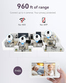 7" Split-Screen Baby Monitor with 2 1080P Cameras, 720P HD No WiFi Monitor with a Flexible Bracket, Video Baby Monitor with Camera and Audio, 2 Way Audio, Remote PTZ, Auto Night Vision by TinyTreasures Baby Boutique