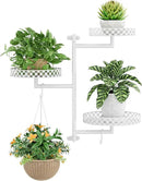 OVICAR Rotating Window Plant Shelves - Indoor Wall Plant Stand 3-Tier Floral Metal Window Shelf Holder for Multiple Plants with Hanging Hooks Home Decor White by GreenHaven Gardens