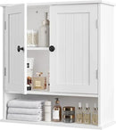 White Bathroom Cabinet Wall-Mounted, Storage Cabinets with Adjustable Shelves, Space-Saving Organizer with 2 Doors for Bathroom, Laundry, Kitchen - Moisture Resistant & Easy Install by CozyNest Decor