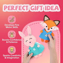 Cymbana Kid Sewing Craft Kit to Make a Friend for Beginner Felt Craft Learn to Sew, Panda Fox Bunny Raccoon Bear 5 Animals by TinyTreasures Baby Boutique