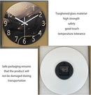 Black and Gold Wall Clocks Battery Operated 14 Inch Wall Clock Silent Non Ticking Glass Decorative Wall Clock for Office by CozyNest Decor