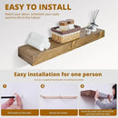 Floating Shelves 24 inch for Wall Set of 2,3 inch Thick Pine Wood Wall Mount Shelf for Kitchen Living Room Bedroom Bathroom,8" D x 24" L x 3" H-Drak Walnut by CozyNest Decor