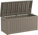 230 Gallon Double-Wall Resin Deck Box - Lockable Waterproof Outdoor Storage Box, 1000lbs Capacity & Doubles as Seating for Patio Furniture - Garden Tools, Pool Accessories (Brown) by CozyNest Decor