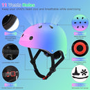 Color Gradient Adjustable Kids Bike Helmet Toddler Skateboard Helmets Boys Girls Child Ventilation Helmet for Multi-Sports Skating Cycling Scooter Balance by TinyTreasures Baby Boutique