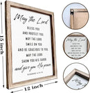Christian Wooden Plaque, Bible Verse Scripture Decor, Framed Wall Plaque Signs 15 * 11.5 inches, Inspirational Christian Gift, May the Lord Bless You and Protect You Sign by CozyNest Decor