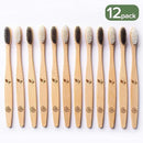 Greenzla Bamboo Toothbrushes for Adults – 12 Pack Wooden Toothbrush Set with Charcoal-Infused Soft Bristles, Natural Oral Care for Daily Use by CozyNest Decor