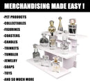 WANLIAN 3-Tier Straight Retail Table Display Stand, Portable Display Rack Shelves for Vendors, Craft Shows, Farmers Market, Pop Up Shop Countertop White Risers for Display, Soap, Candles, Tumblers by CozyNest Decor