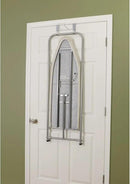Household Essentials 144222 Over The Door Small Ironing Board with Iron Holder, Natural Cotton Cover Silver by CozyNest Decor