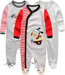 Kiddiezoom Baby and Toddler Boys'Snug Fit Footed One-Piece Romper Jumpsuit Cotton Cotton Footed Outfit by TinyTreasures Baby Boutique