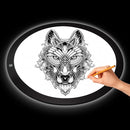 WaGlyndric Round LED Light Panel, Large Copy Light Tracing Box, 3 Levels Adjustable Brightness Light Table for Creative Exploration by TinyTreasures Baby Boutique