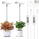 Grow Lights for Indoor Plants Small Potted - Full Spectrum, Auto 3/9/12H Timer, 10-Level Dimming & Adjustable Height - Compact Grow Light for Succulents, Herbs, Foliage in Home/Office (White,2PACKS) by GreenHaven Gardens