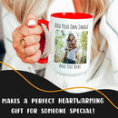 Personalized Coffee Mug 15 Oz, Custom Picture Text or Logo Ceramic Mug, Customized Gift for Men & Women, Taza Personalizada with Photo and Words, Customizable Large Tea Cup | White - Red by TinyTreasures Baby Boutique