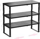 Metal Stackable Expandable Storage Shelf - Multi-Functional Home Storage Shelf, Suitable for Kitchen, Cabinet，Bathroom, Office, Garage, etc.（3PACKS/Black/Medium by CozyNest Decor
